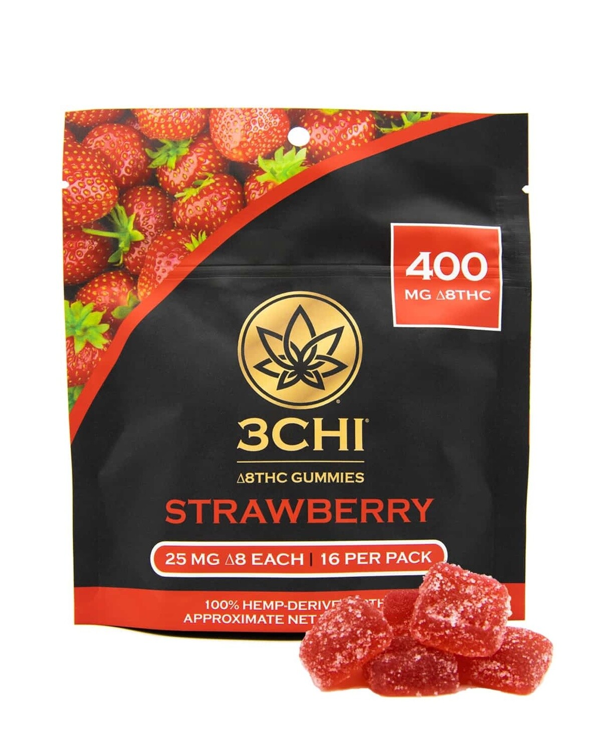 3Chi: Delta 8 THC Gummies 400mg  Strawberry